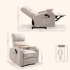 HOMCOM Massagesessel elektrisch Relaxsessel mit Massagefunktion (Ruhesessel, 1-St, Fernsehsessel), mit Fernbedienung, Drehbarem Tisch, Mikrofaser, Beige Bild 3