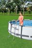 Poolleiter, 2-stufig, für Pools bis 84 cm Höhe, Stahl/Kunststoff Grau Bild 5