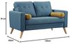 Vente-unique 'TATUM' 2-Sitzer-Sofa, Bouclé Stoff blau, 130 x 81 x 83 cm Bild 3