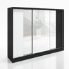 Schwebetürenschrank VENA 3-türig Schrank 200 cm (mit Spiegel) Farbe: Schwarz , Weiß Bild 2