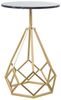 DRW Runder Beistelltisch aus Marmor und Metall in Schwarz und Gold, 38x59 cm Bild 3