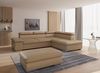 CAVADORE Echtleder-Hocker Valerie / Polsterhocker mit Metallfüßen als Beistellhocker, Fußhocker, Sitzgelegenheit, Couchtisch / 102 x 43 x 68 / Leder Beige Bild 2