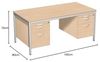 Geramöbel Schreibtisch Lichtgrau 160x80 cm 2 Hängecontainer Bild 3
