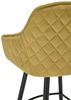 Barhocker >Emma< (2er-Set) drehbar, gold, schwarz, Samtbezug - 57x105x53cm (BxHxT) Bild 3