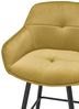 Barhocker >Emma< (2er-Set) drehbar, gold, schwarz, Samtbezug - 57x105x53cm (BxHxT) Bild 4