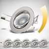 B.K.Licht LED Einbaustrahler 6er SET Einbauleuchten 86mm flach dimmbar Einbaumaß 68mm - 10-04-06-S, Dimmfunktion, LED wechselbar, Warmweiß, 3000K Einbauspots schwenkbar 5,5W 400lm GU10 Leuchtmittel matt-Nickel Bild 2