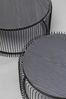 Kare Design Couchtisch Wire Wood 2er Set, Schwarz, 63/53cm Durchmesser,Wohnzimmertisch, Stahlgestell, Tischplatte aus Holz, Wohnzimmer, Rund, 34 x 70 x 70 cm (H/B/T) Bild 4