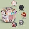 Aakriti Indian Pouf Fußhocker mit Stickerei Pouf, indische Baumwolle, Pouffe osmanischen Pouf Cover mit ethnischem Dekor Kunst - Cover (White, 46x33 cms) Bild 4