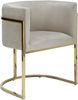 Vente-unique - PERIA Stuhl SamtStoff Beige - B 56,5 cm x H 76 cm x L 60 cm Bild 5