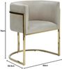 Vente-unique - PERIA Stuhl SamtStoff Beige - B 56,5 cm x H 76 cm x L 60 cm Bild 3