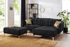 Wohnlandschaft Sayar / Salome, Polyester, Stoff, Schwarz, 251 x 90 x 186 cm Bild 3