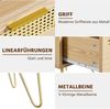 Yaheetech Nachttisch Rattan Beistelltisch Nachtschrank für Boxspringbett Nachtkommode mit 1 Schublade und 1 offenen Ablagefach Metallbeine Sofatisch 40 × 40 × 55 cm, Hellbraun Bild 4