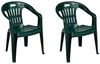2er Stapelstuhl Bistrostuhl Gartenstuhl Outdoor Dunkelgrün Kunststoff Bild 2