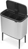 Brabantia 'Bo Touch Bin' Mülleimer, Stahl, 33 (3x11) Liter, Stahl matt Bild 3