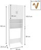 Waschmaschinenschrank Martha Weiß 64 x 190 cm mit 2 kurzen Türen Vicco Bild 3