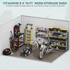 YITAHOME Stahl Gartengerätehaus 10x8FT Robustes Metall Gartenhaus, Wasserdichtes Gerätehaus & Fahrradschuppen mit Doppeltüren & 4 Lüftungen zur Aufbewahrung, 279 x 224.5 x 193.5 cm,Braun-Schwarz Bild 3