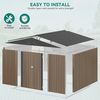 YITAHOME Stahl Gartengerätehaus 10x8FT Robustes Metall Gartenhaus, Wasserdichtes Gerätehaus & Fahrradschuppen mit Doppeltüren & 4 Lüftungen zur Aufbewahrung, 279 x 224.5 x 193.5 cm,Braun-Schwarz Bild 5