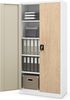 Büroschrank C001 Aktenschrank Lagerschrank Mehrzweckschrank Metallschrank 4 Fachböden Pulverbeschichtung Stahlblech 185 x 90 x 40 cm (H x B x T) (Weiß-Holzoptik) Bild 4