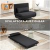 HOMCOM Sessel Schlafsofa mit Bettfunktion, Zierkissen (Schlafsessel, 1-St, Klappsessel), für Wohnzimmer, Schwarz Bild 4