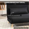 HOMCOM Sessel Schlafsofa mit Bettfunktion, Zierkissen (Schlafsessel, 1-St, Klappsessel), für Wohnzimmer, Schwarz Bild 5