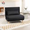HOMCOM Sessel Schlafsofa mit Bettfunktion, Zierkissen (Schlafsessel, 1-St, Klappsessel), für Wohnzimmer, Schwarz Bild 2