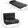 HOMCOM Sessel Schlafsofa mit Bettfunktion, Zierkissen (Schlafsessel, 1-St, Klappsessel), für Wohnzimmer, Schwarz Bild 3