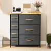 DWVO Kommode mit 7 Schubladen, Schrank aus Stoff mit Griffen, Metallgestell & MDF-Holzplatte, langlebig, für Schlafzimmer & Wohnzimmer,dunkelgrau Bild 4