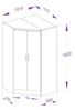 Vente-unique - AURALI Wardrobe and walk-in wardrobe Holz, Platte Weiß - B 101,5 cm x H 182 cm x L 101,5 cm Bild 3