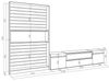 Skraut Home TV-Möbel | Esstisch-Set | 210 x 186 x 35 cm | für Fernseher bis 80 Zoll | elektrischer Kamin | moderner Stil | Schwarz und Weiß Bild 3