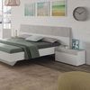Habitdesign, modernes Kopfteil mit 2 Beistelltischen – Schlafzimmer-Set für Doppelbett in Artik weiß & Zementgrau, viel Stauraum, Maße: 298 x 96,5 x 40 cm (B x H x T), Modell Tekkan Bild 5