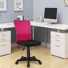 BAKAJI Bürostuhl, drehbar, aus Netzstoff, höhenverstellbar mit Rädern (Schwarz Fuchsia) Bild 2
