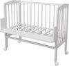 WALDIN Beistellbett mit Matratze und Nestchen, höhenverstellbar, Ausstattung Sterne, Gestell Weiß lackiert Bild 3