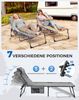 KingCamp Sonnenliege Klappbar 2er Set Gartenliege Campingliege 5-Stufig Verstellbarer Rückenlehne Liege Gartenstuhl Strandliege Camping Klappbett mit Kopfkissen für Garten Urlaub Outdoor Strand Pool Bild 3