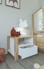 Hanah Home Stylish Nightstand, Light Walnut & White, 60 x 42 x 45 cm | 100% Melamine Coated Particle Board, 18 mm Thick | Perfect for Modern Bedrooms & Living Spaces Bild 3
