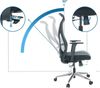 hjh OFFICE Profi Bürostuhl AZURRO B Stoff Drehstuhl ergonomisch, Netzrücken, Flexible Lordosenstütze, Schwarz, 751014 Bild 4