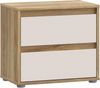 Forte ELISTON Nachtschrank 50, moderner Nachttisch mit 2 Schubladen, Schlafzimmer, Mauvella Eiche Holzdekor|Kashmir Beige, 48,4 cm breit x 43,3 cm hoch x 29,2 cm tief Bild 4