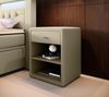 Designer Nachttisch Sky (Kunstleder) Beige Bild 2