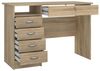 Dmora Schreibtisch mit fünf Schubladen, Eichenfarbe, 109 x 76 x 49 cm Bild 5