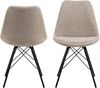 AC Design Furniture Emanuel 2er-Set Esszimmerstühle in Beige, Gepolsterter Sitz und Schwarze Metallbeine, Küchenstühle modern, Polsterstühle, Esszimmermöbel, B: 48. 5 x T: 54 x H: 85. 5 cm Bild 3