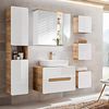 LED Spiegelschrank 80cm BERMUDA-56, weiß mit Wotaneiche Nb, B x H x T ca. 80 x 70 x 20 cm Bild 2