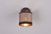Wandstrahler DAVOS mit Schalter & Stoffschirm Taupe / Gold, Breite 12cm Bild 5