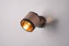 Wandstrahler DAVOS mit Schalter & Stoffschirm Taupe / Gold, Breite 12cm Bild 2