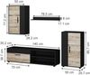 Wohnwand Berno Anthrazit/Beige 4-teiliges Set Vicco Bild 3