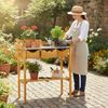Melko Pflanztisch Gartentisch Pflanztisch Blumentisch Fichtenholz Braun Arbeitstisch (Stück, 1-St, Stück), Hochwertige Oberflächen-Platte Bild 2