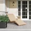 Outsunny Gartenliege mit Kissen, wetterfest, 120 kg belastbar, UV-bständig, Sonnenliege Polyrattan, 1 St, wasserabweisend Liege, für Garten Balkon Outdoor 166 x 63 x 76 cm Beige Bild 5