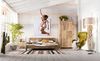 Kare Design Bett Puro, 160x200 cm, helles Holzbett, Holzbett handgeschnitzt, (H/B/T) 76 x 169 x 218 cm Bild 2