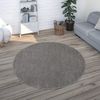 Paco Home Teppich Wohnzimmer Schlafzimmer Esszimmer Kurzflor Moderne Optik Einfarbig Pastell, Grösse:200 cm Rund, Farbe:Anthrazit Bild 2