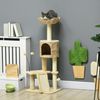 PawHut Kratzbaum Kratzstamm, Katzenkratzbaum mit Katzenbett, einem Ball, für Wohnzimmer, Beige Bild 2