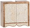 Waschbeckenunterschrank Delhi Mango Massivholz braun 67x61x30 cm massivum Badschrank Bad-Unterschrank Badmöbel Boho-Stil Badezimmer-Möbel Bild 1