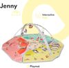LIONELO Jenny Babydecke Krabbeldecke, 6-eckige Form, 2 Spielbögen, 5 Spielzeuge, Bauchliegekissen,Druck mit Tiermotiven, Seitenwände hoch verstellbar weiche Füllung Bild 2